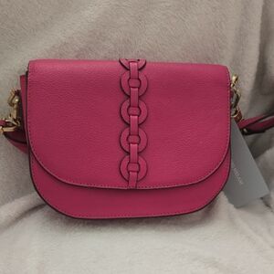 ANTONIO MELANI Fuchsia Crossbody Bag with Gold Accents